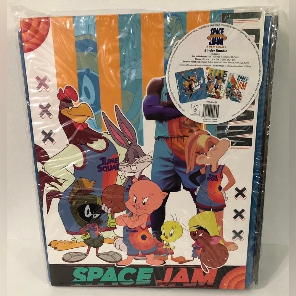 Space Jam binder bundle Space Jam basketball Tune Squad let’s Jam graphic blue